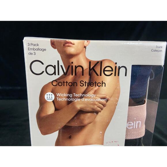 Men's Set of 3 cotton stretch fit trunks underwear briefs Calvin Klein XL New - Picture 2 of 6